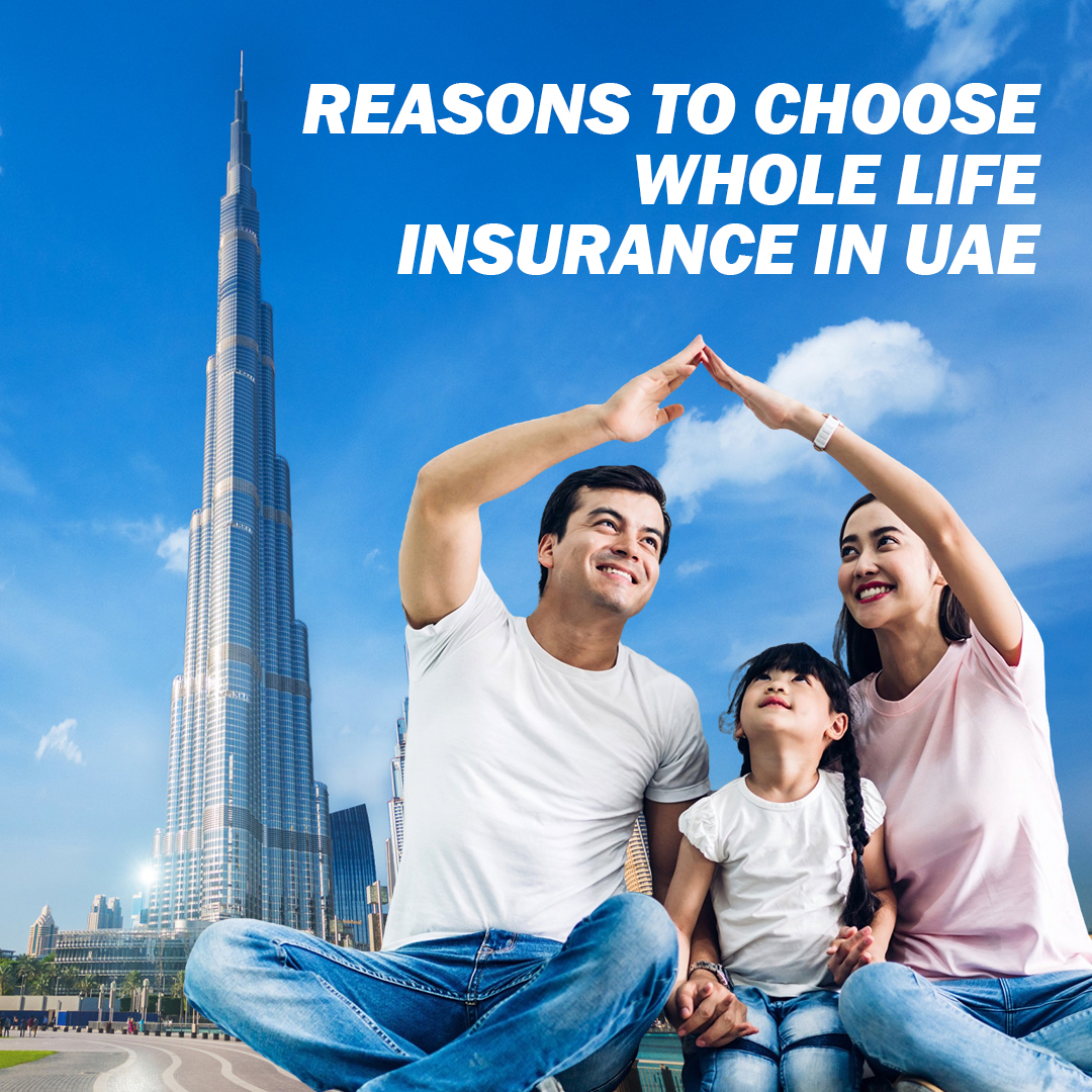 Happy Family sitting in front of Burj Khalifah - Affordable Life Insurance in UAE - insura.ae