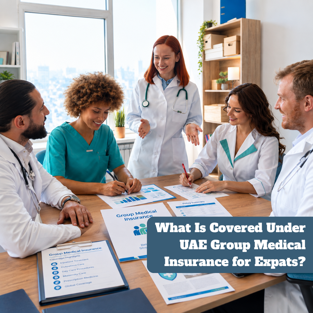 You've just started a new job in the UAE. HR hands you an insurance card, tells you it's a "group medical policy in Dubai", and that's about it. No booklet. No walkthrough. Just a plastic card and a vague sense that you're "covered". Covered for what, exactly? That question trips up more expats than you'd think. Group medical insurance is one of the best perks of working in the UAE, but the word "covered" hides a lot of small details. Some plans pay for almost everything. Others only meet the legal minimum, leaving you to cover the rest yourself. This guide walks through what a typical group medical insurance policy in Dubai and across the UAE actually includes, what usually sits outside the benefits list, and how to check your own policy before you're sat in a waiting room hoping the bill won't sting. What Does UAE Group Medical Insurance Usually Cover? 